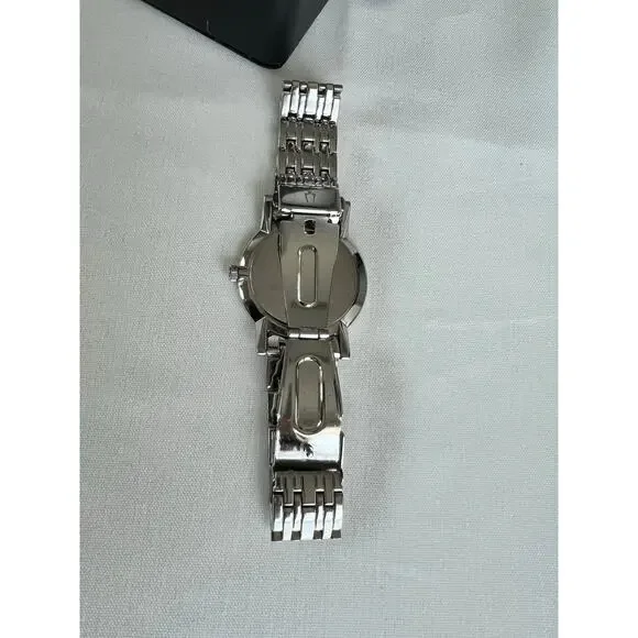 Bulova Men’s Quartz Dress Watch Stainless Steel Silver Tone White Dialc835133